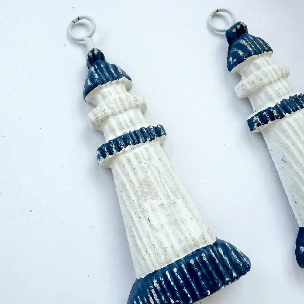Wood Lighthouse Wall Hook Coat Key Coastal Decor Beachy Ocean Nautical